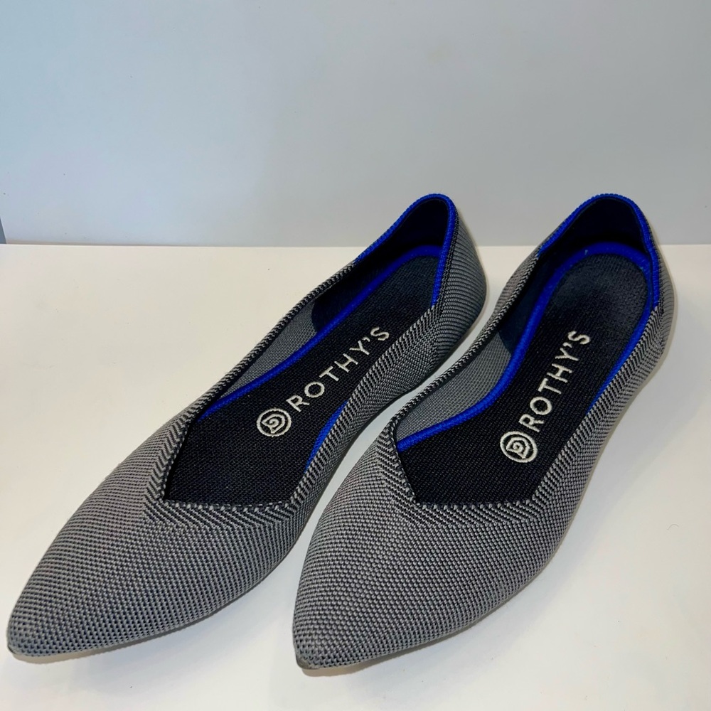 Rothy’s Point | Metal Gray Retired, Size 8